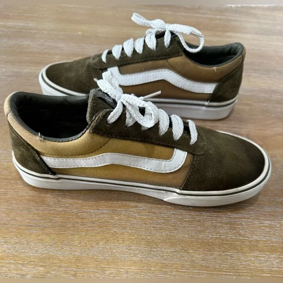 Vans Women Size 7 Old Skool Sneaker Shoes Green Brown - Picture 4 of 8